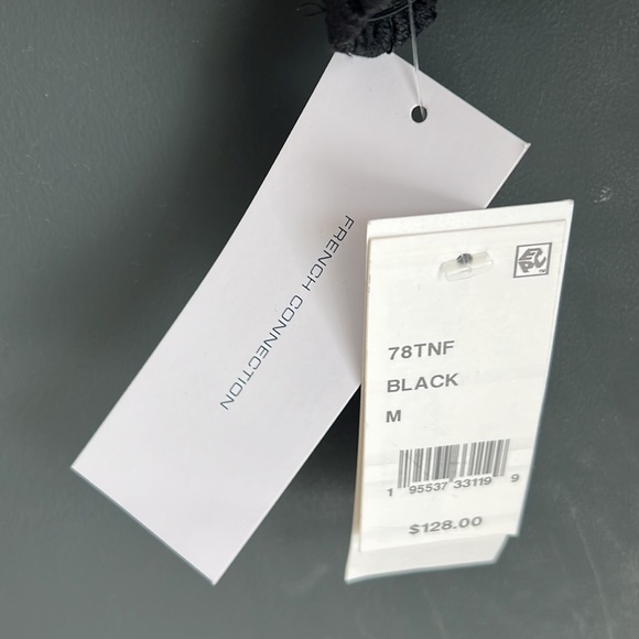 FRENCH CONNECTION black lace sleeve sweater NWT - Picture 4 of 4